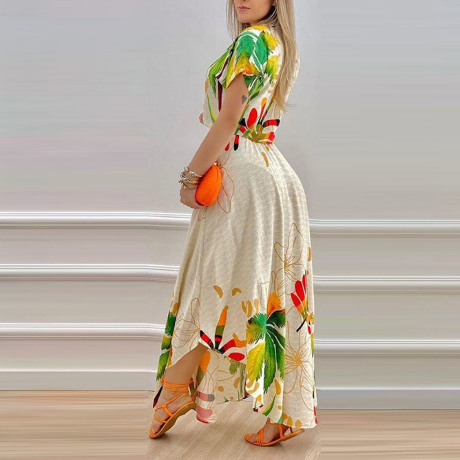 2022 Amazon European and American new fashion positioning printing skirt suit a large number of in stock