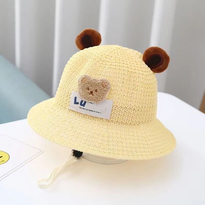 Chapéu de sol infantil estudante verão aba grande meninos e meninas praia chapéu de palha bebê chapéu legal proteção solar chapéu de pescador_voghion.com