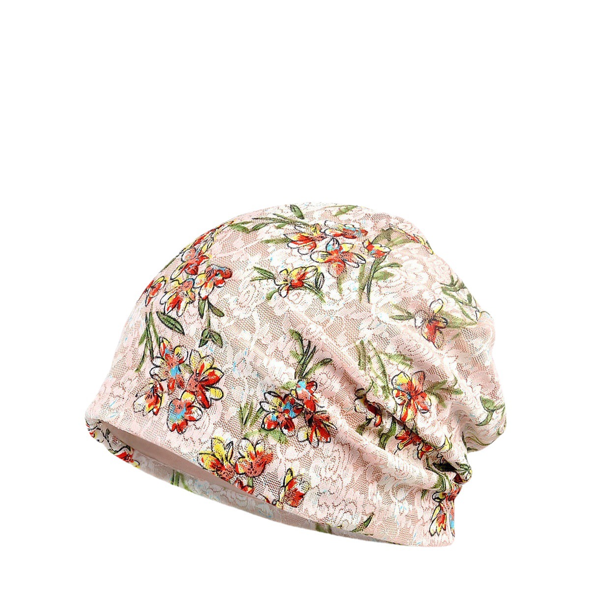 Three-legged bird Four Seasons thin lace jacquard hollow breathable fashion top women's chemotherapy pile cap cap