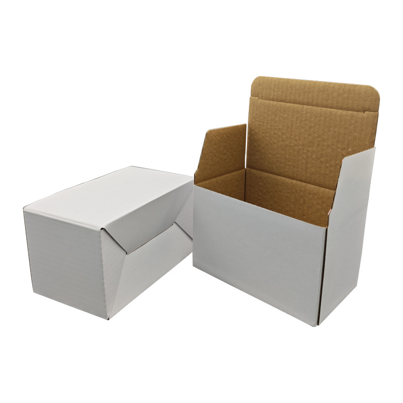 White box in stock wholesale flip paper box white packaging small cardboard box hard corrugated box square button bottom box