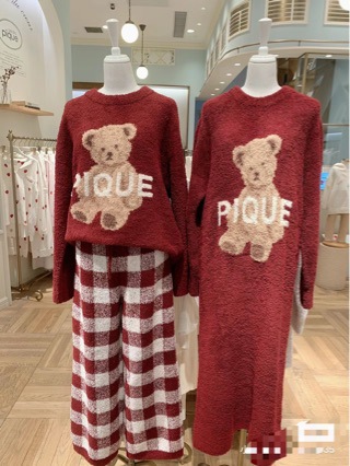 Autumn and winter New cute cartoon bear soft thickened women's homewear pajamas suit wholesale