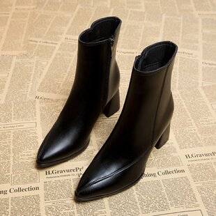Martin Boots Women's Trendy Shoes 2023 New British Style Niche Thin Boots Small Pointed Toe Autumn Thin Ankle Boots