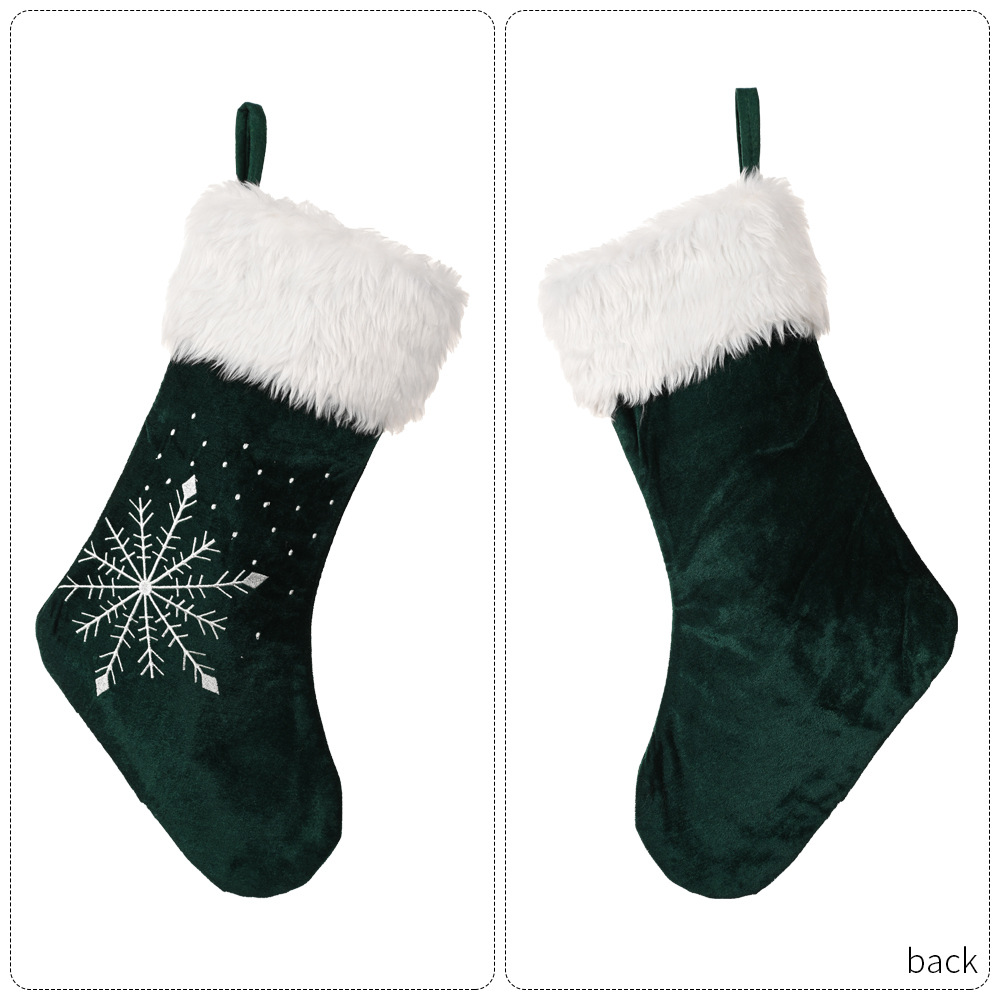 Christmas decorations electric embroidery snowflake Christmas socks high-grade Christmas socks gift bags window decoration_voghion.com