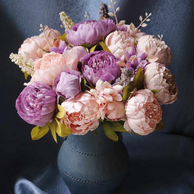 13頭の牡丹のヨーロッパ式の包みの芯の牡丹の花の家庭の結婚祝いのシミュレーションの花|undefined