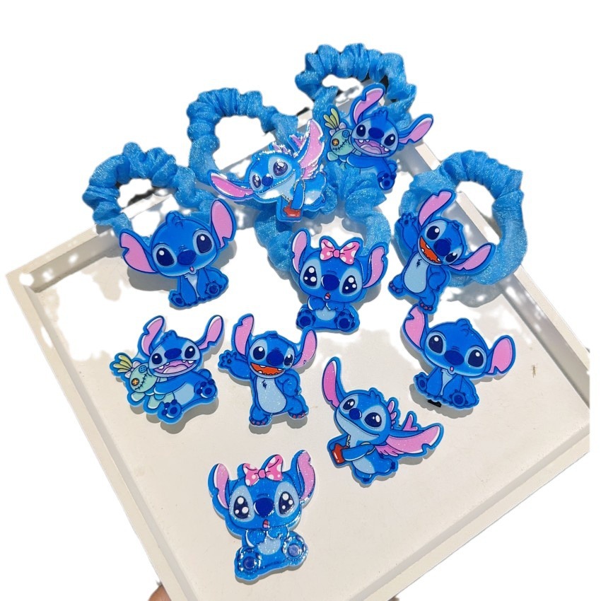 Cross-border Cute Blue Stilwell Intestinal Circle Cartoon Hair Ring Children's Jewelry Ponda Tie Rope Hair Accessories for Girls