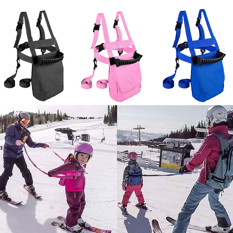 New Amazon Children's skiing safety training belt skating anti-fall traction belt beginner skiing auxiliary traction safety