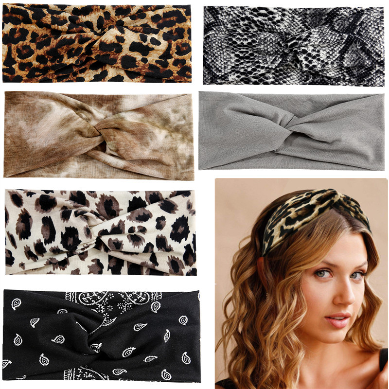 Amazon candy color cross hair band women sports headband yoga sweat-absorbent elastic turban headband fashion headwear