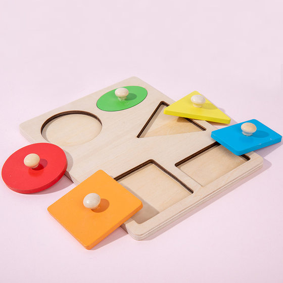 Panel Geometry Children's Early Childhood Education Panel Hand-held Toy Round Triangle