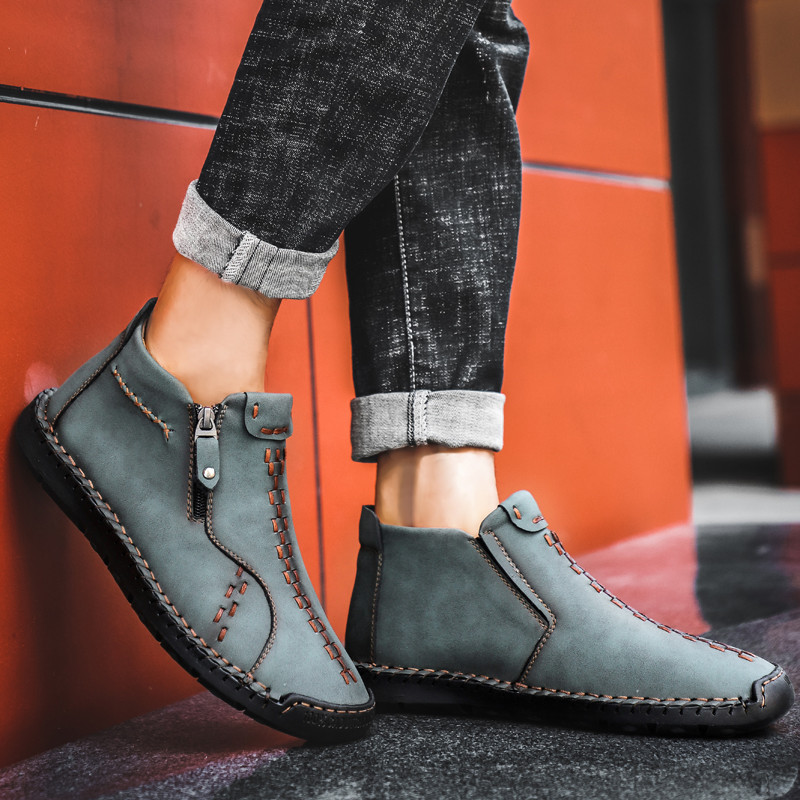 202 0.3 billion tree winter men's large size shoes male cross-border casual fashion high warm leather shoes