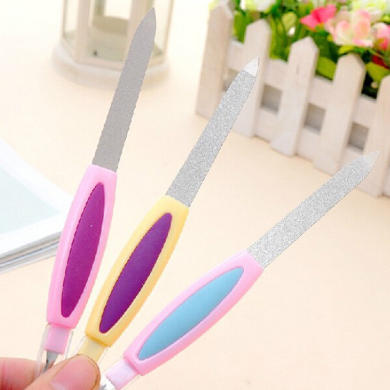 Manicure dual-purpose file two-in-one double-headed nail file with dead skin removal fork shovel wholesale