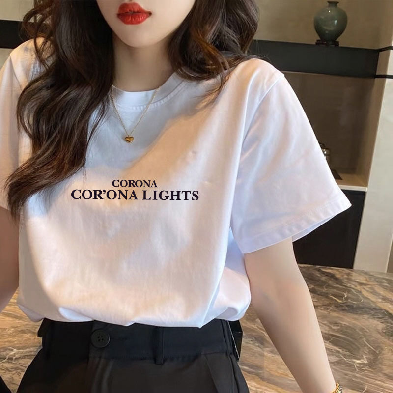 Casual Short-sleeved T-shirt Women's Korean-style 2023 Spring and Summer Loose Base Shirt Women's Top Large Size Fashionable T-shirt for Students