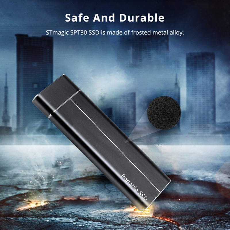 Cross-border foreign trade ssd mobile hard disk large capacity new solid state hard disk 2t4t High Speed Metal Solid State U disk Black