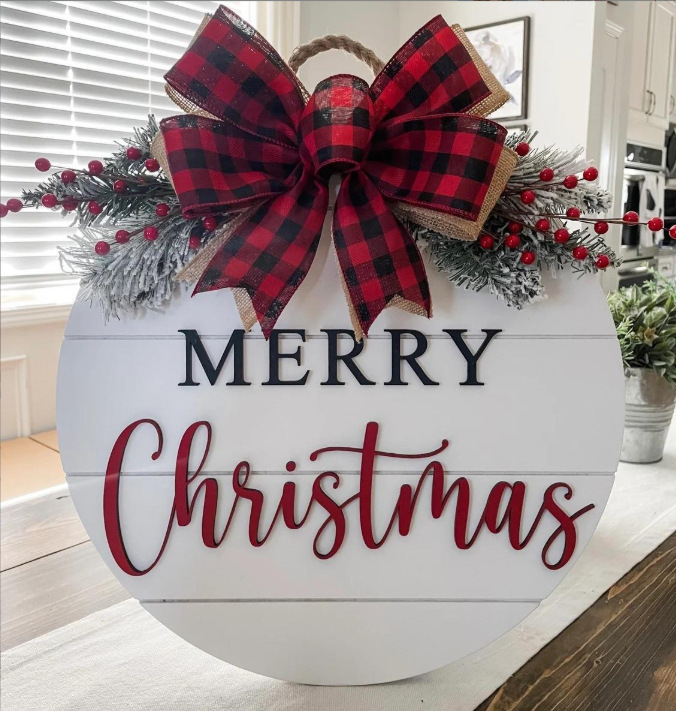 Cross-border new Christmas Christmas wooden sign Christmas wooden sign Garland doorplate decorations