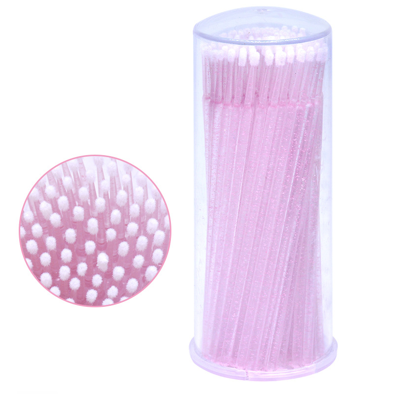 Cross-border new eyelash grafting eyelash cleaning cotton swab 100 eyelash auxiliary tool to remove eyelash Crystal cotton swab