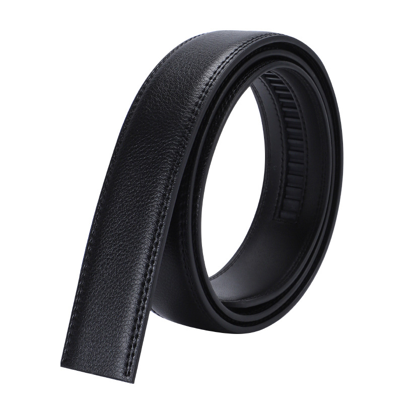 Headless belt men's leather belt two-layer cowhide automatic buckle belt Strip pants belt factory wholesale delivery