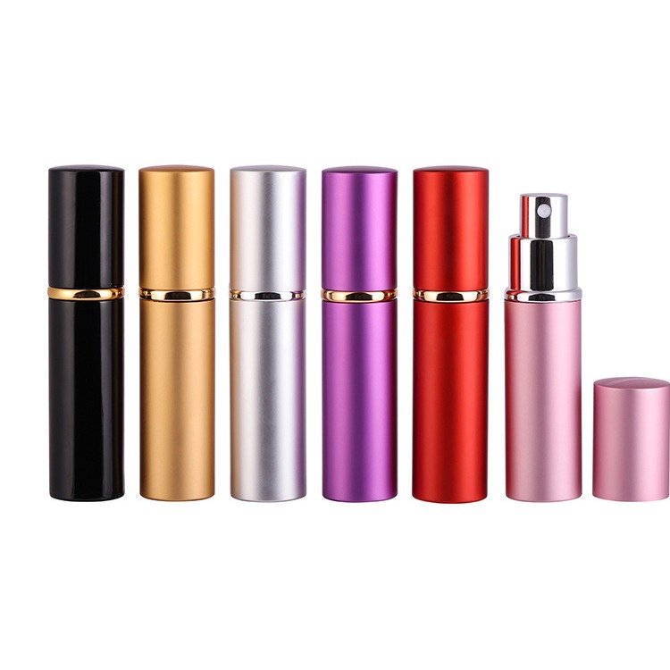 New 10ml glass perfume bottle press type metal spray empty bottle cosmetics packaging perfume pipe spot