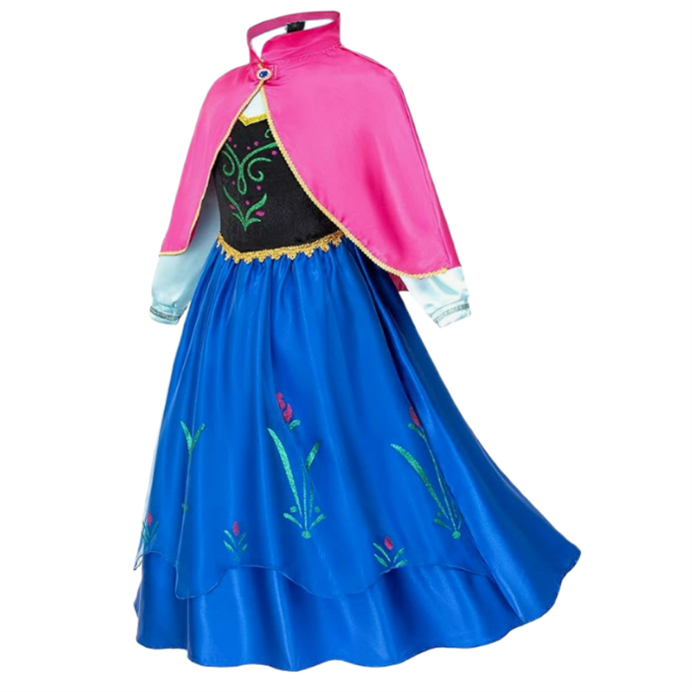 Frozen Foreign Trade children's clothing dress + shawl Anna princess dress cos clothing girls' birthday dress