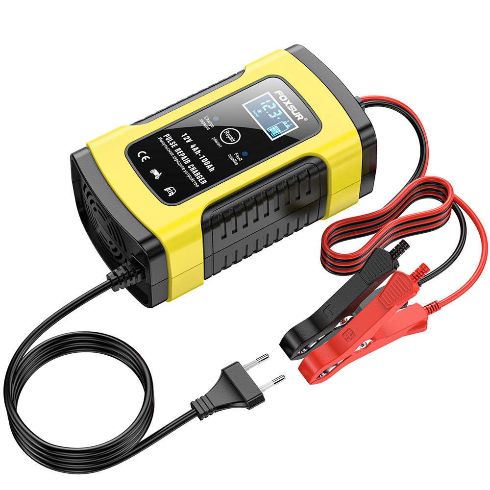 12V 5A Motorcycle Car Pulse Repair Charger with LCD Display