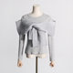 Fashion Net red niche style 2024 spring new round neck long sleeve personality cross bow solid color T-shirt for women