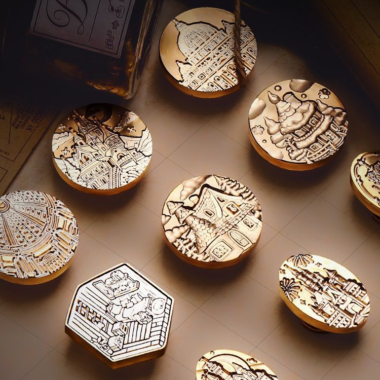 July original innovative European Castle series retro style fire paint seal brass seal Head Factory wholesale