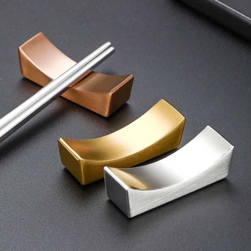 High-end simple Japanese-style 304 stainless steel restaurant hotel ingot chopsticks pillow chopsticks spoon holder tableware chopsticks holder