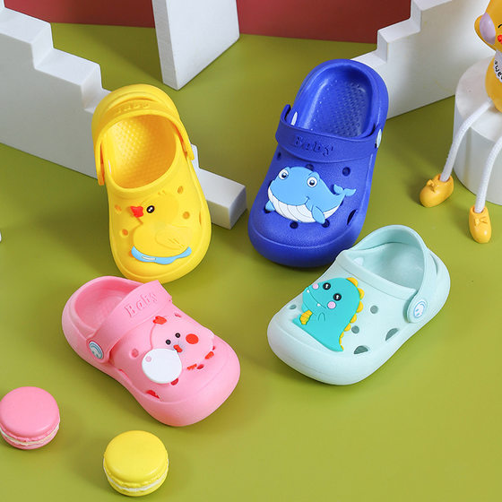 Children's Slippers Summer Indoor Non-slip Soft Bottom Slippers Children's Cave Shoes Baotou Baby Slippers for Boys and Girls