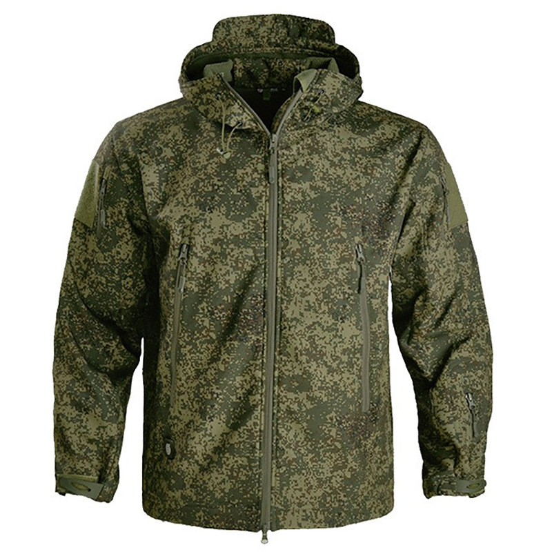 Hanye wholesale Hanye shark skin soft shell assault clothing camouflage clothing fleece padded tactical clothing hooded cross-border generation