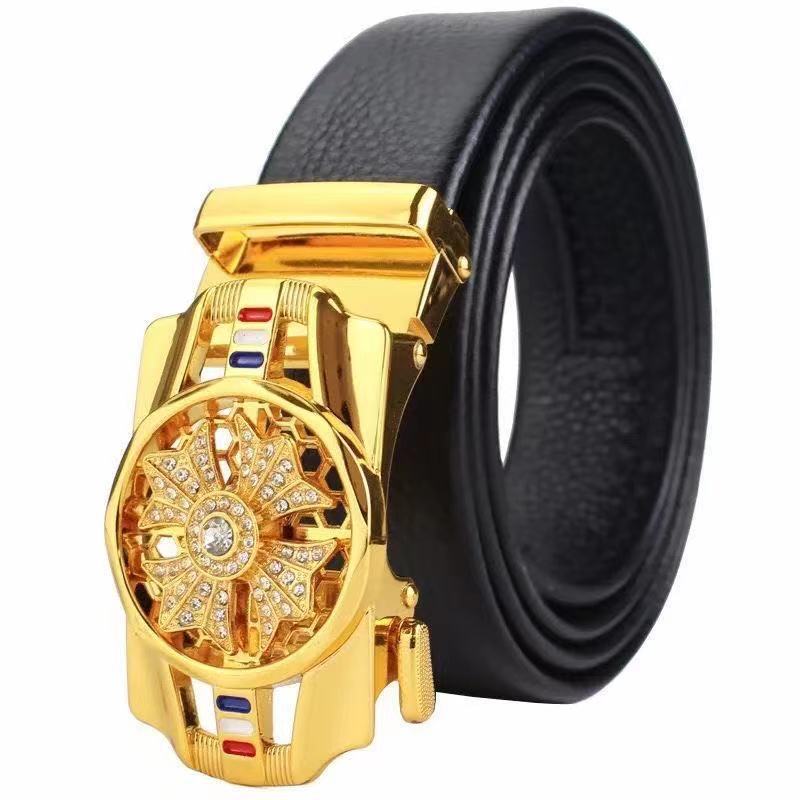 Piper belt men's explosive diamond-encrusted automatic buckle belt pvc trend simple spot wholesale_voghion.com