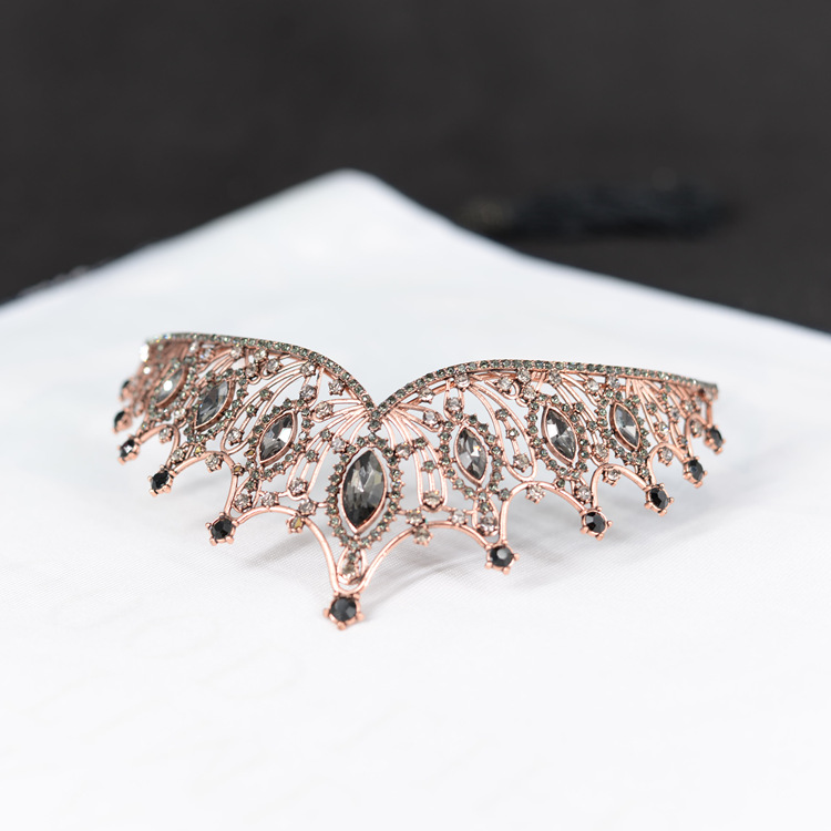 Crown bridal headdress vintage headband crystal rhinestone handmade headband crown princess birthday party pan head headdress