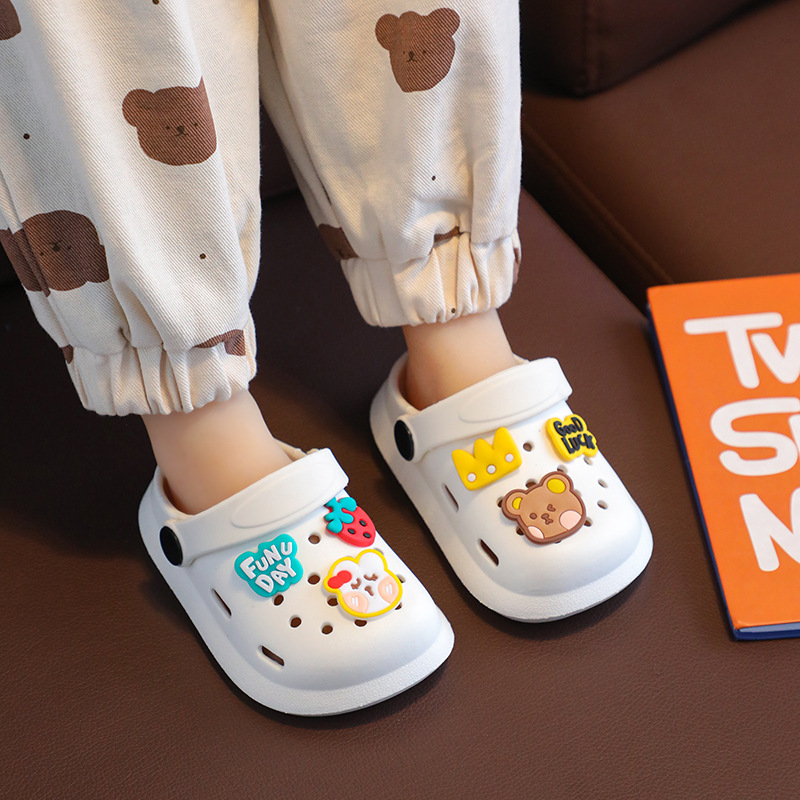 Children's Slippers Summer Boys and Girls Cartoon Cute Non-slip Baotou Cave Shoes Baby Slippers