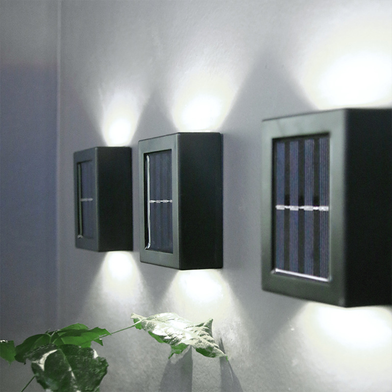 Solar Night Light Outdoor Garden Wall Light Waterproof 2LED Up and Down Light Outdoor Decorative Garden Light Wall Light