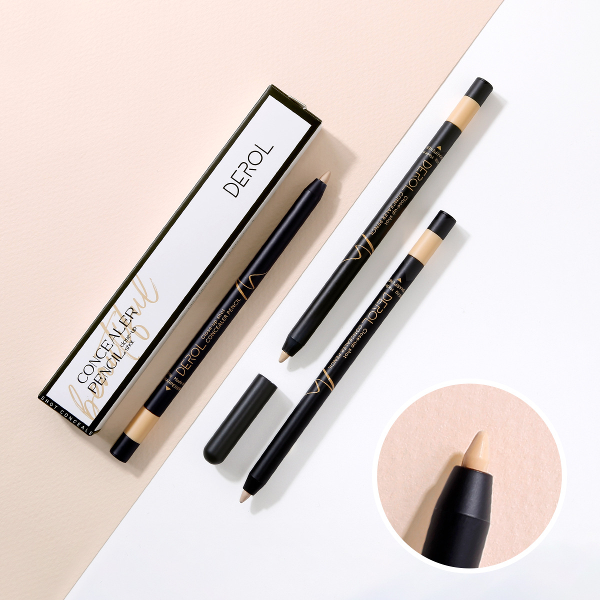 Cross-border DEROL concealer pen to cover acne spots dark circles hydrating moisturizing Foundation nude makeup concealer