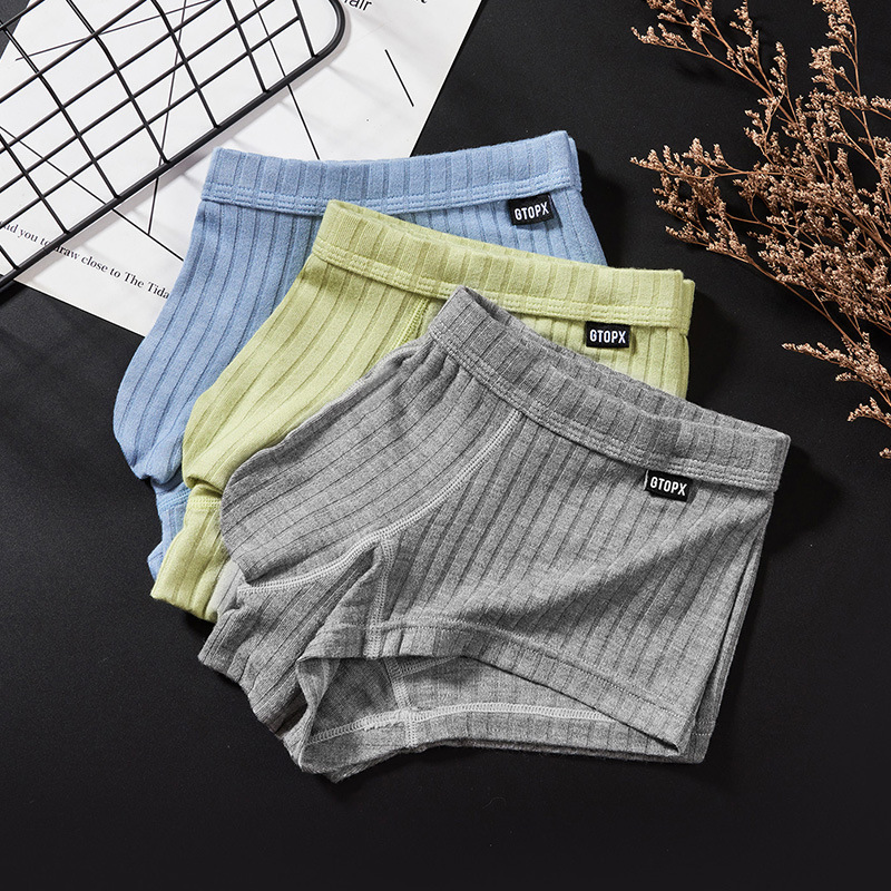 GTOPX MEN Low-Waist Single Layer U-Shape Pouch Trunk-style Sporty Breathable Wide Ribbed Sweat-absorbent Four-sided Underwear