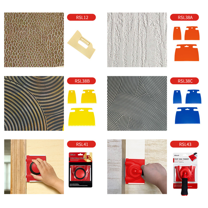 Cross-Border brand new plastic flat paint construction rubber handle tool bone pulp art paint construction energy scraper
