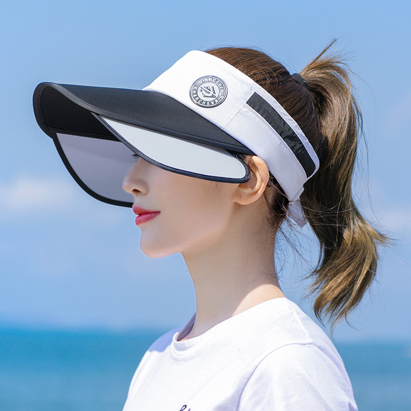 Sun Hat Women's Summer Sun Protection UV Protection Big Rim Empty Hat Outdoor Cycling Face Covering Sun Hat Baseball Cap