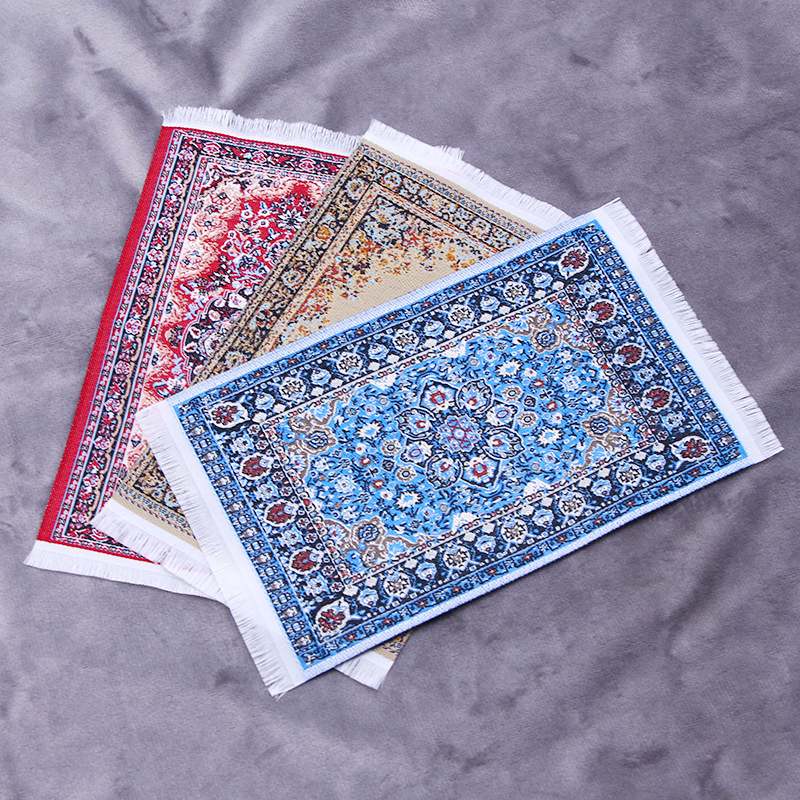 Doll House dollhouse mini Ground mat miniature scene decoration Turkey carpet 17*10cm
