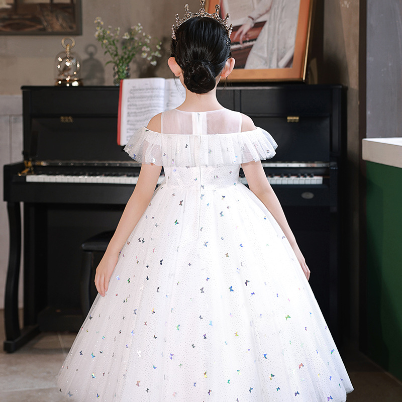 Girls' Evening Dress Birthday Princess Dress High-end Flower Girl's Wedding Puffy Yarn Children's Small Host Piano Performance Dress