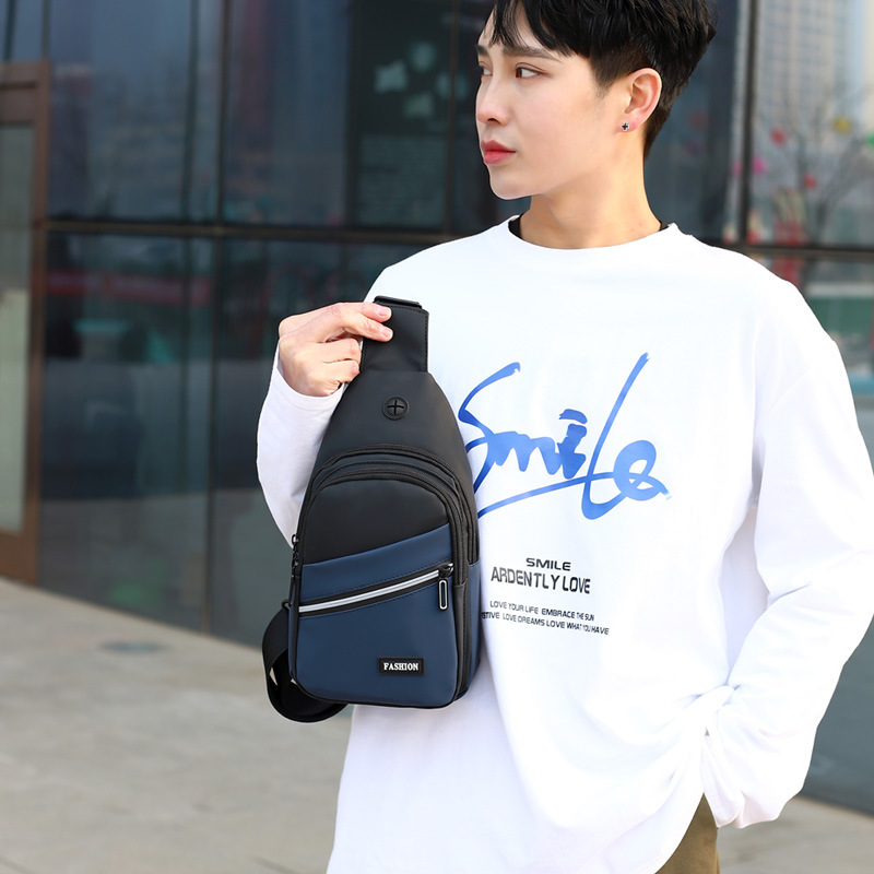 New Chest Bag Men's Sports Casual Bag Fashionable All-match Men's Shoulder Chest Bag Korean Style Men's Crossbody Small Backpack Trendy