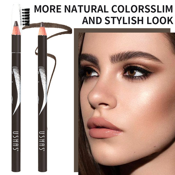 Ushas European and American Cross-Border Spot Eyebrow Pencil Dyed Eyebrow Cream Long-Lasting Waterproof Not Easy to Fade Eyebrows Black Export