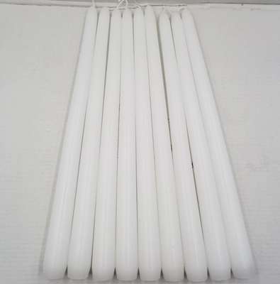 12 inch white pointed cone 30cm cone candle 10 inch white pointed cone 25cm candle