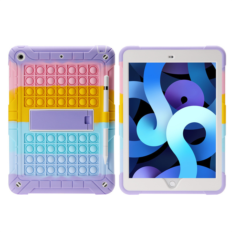 Suitable for iPad10.2 protective sleeve bracket 2020 silicone Pro11 three-proof air5 flat back shell rodent pioneer