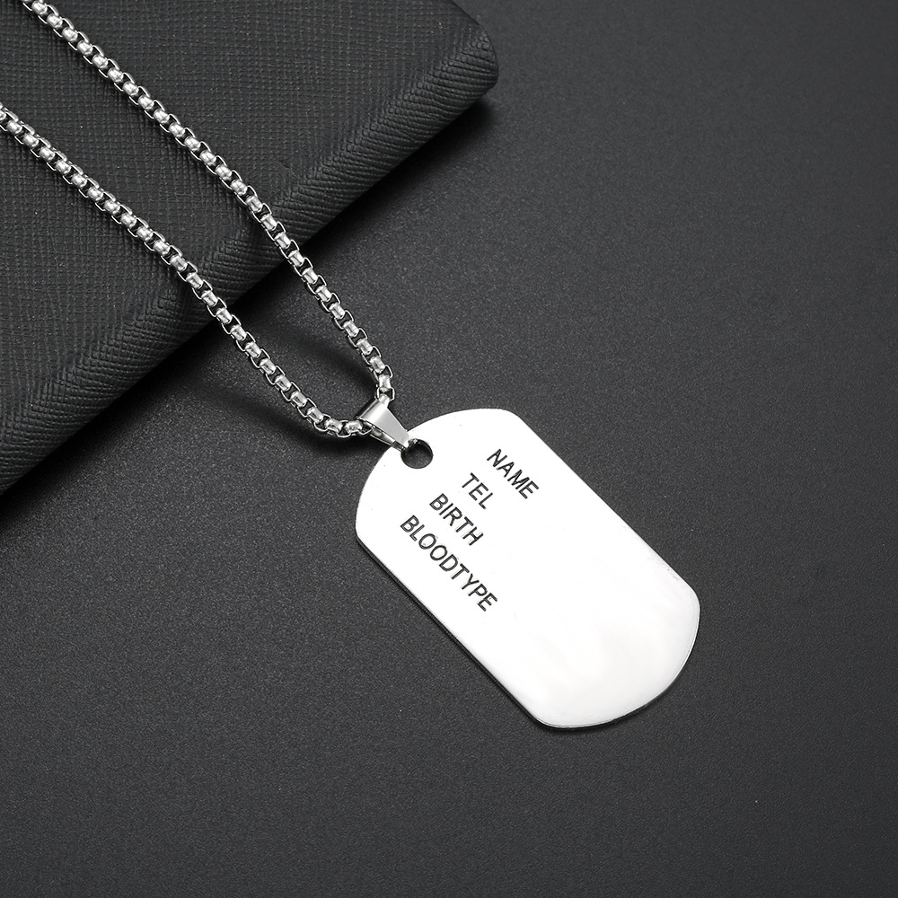 Silver dog tag