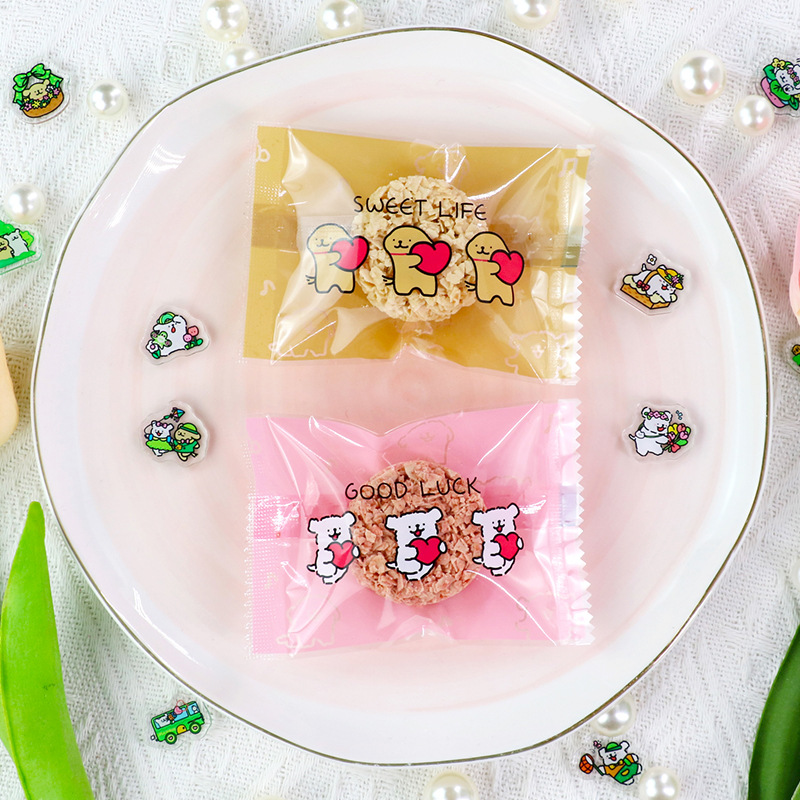 Original snowflake crisp packaging bag handmade cow rolled cookie cookie bag baking snacks food machine bag wholesale