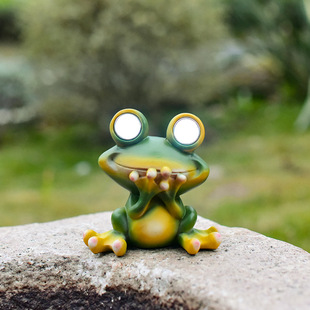 Amazon solar lamp animal statue simulation frog ornaments outdoor resin crafts courtyard balcony decoration