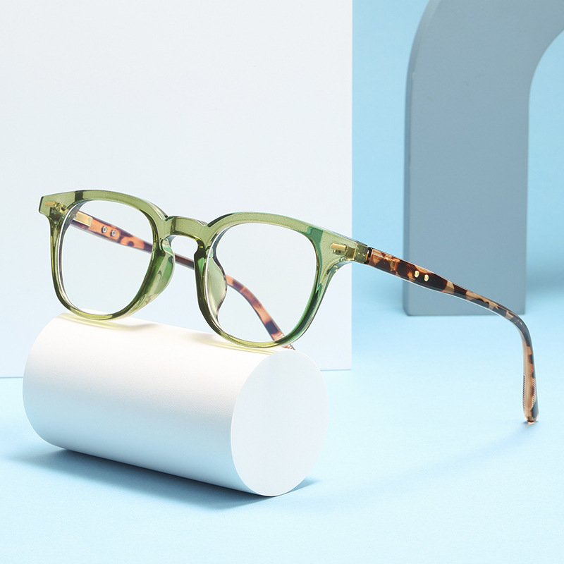 新款平光镜女时尚韩版潮近视框架镜橄榄绿眼镜框男防蓝光眼镜