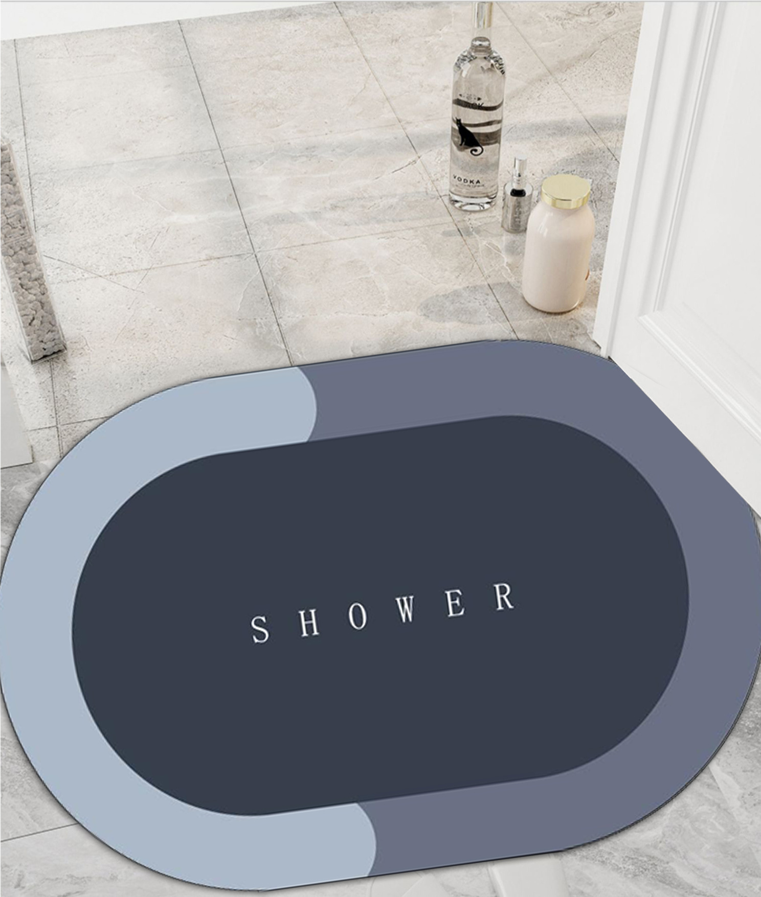 Crystal Velvet Carpet Modern Simple Bathroom Door Mat Bathroom Absorbent Floor Mat Quick-drying Factory Two-piece Set
