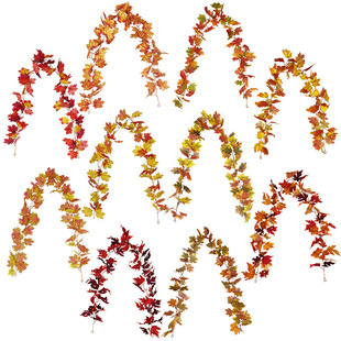 Simulation Maple Leaf Rattan Halloween Decoration Simulation Leaf Simulation Green Wall Amazon Thanksgiving Wall Decoration