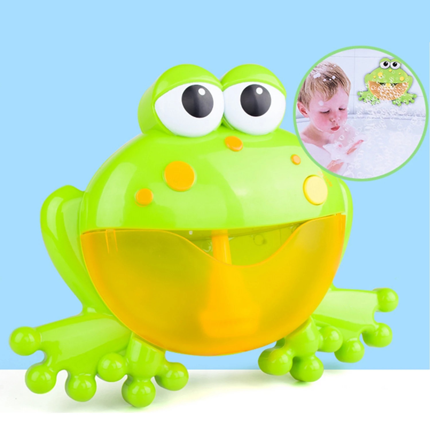 Cross-border frog bubble machine frog automatic bubble spitting music machine baby bathroom bath water toys in stock