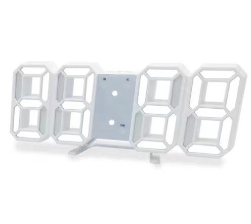 Ins cross-border desktop desk clock 3D luminous digital clock wall voice control mute alarm clock intelligent photosensitive a generation of hair
