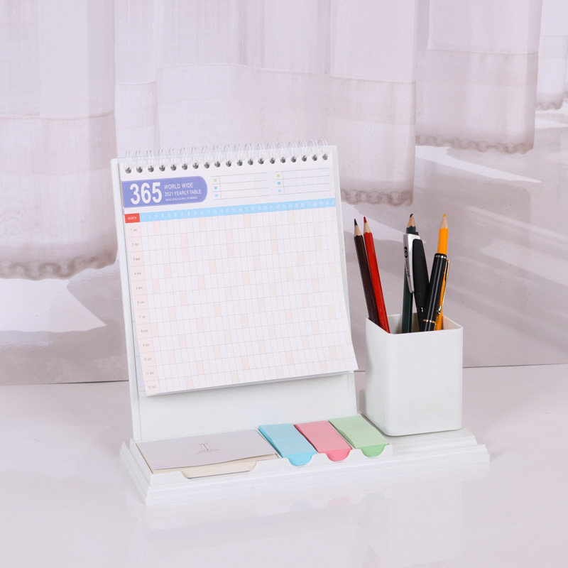in stock 2025 Dragon Year Plastic Desk Calendar Enterprise Business Office Desktop Desk Calendar Wholesale Printing Customized